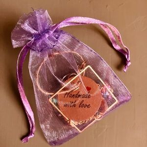 Handmade Suncatcher w/ Crystals & Gold Chain